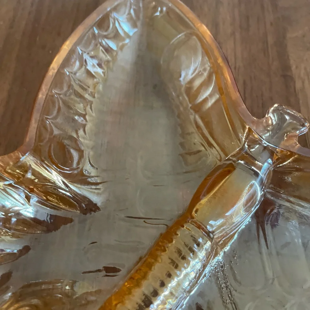 Jeanette Marigold Carnival Glass Butterfly Dish - Picture 6 of 6